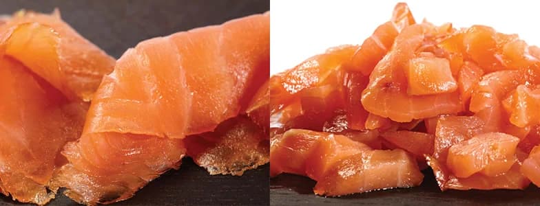 Tagli di salmone Upstream: la millefoglie e la tartare