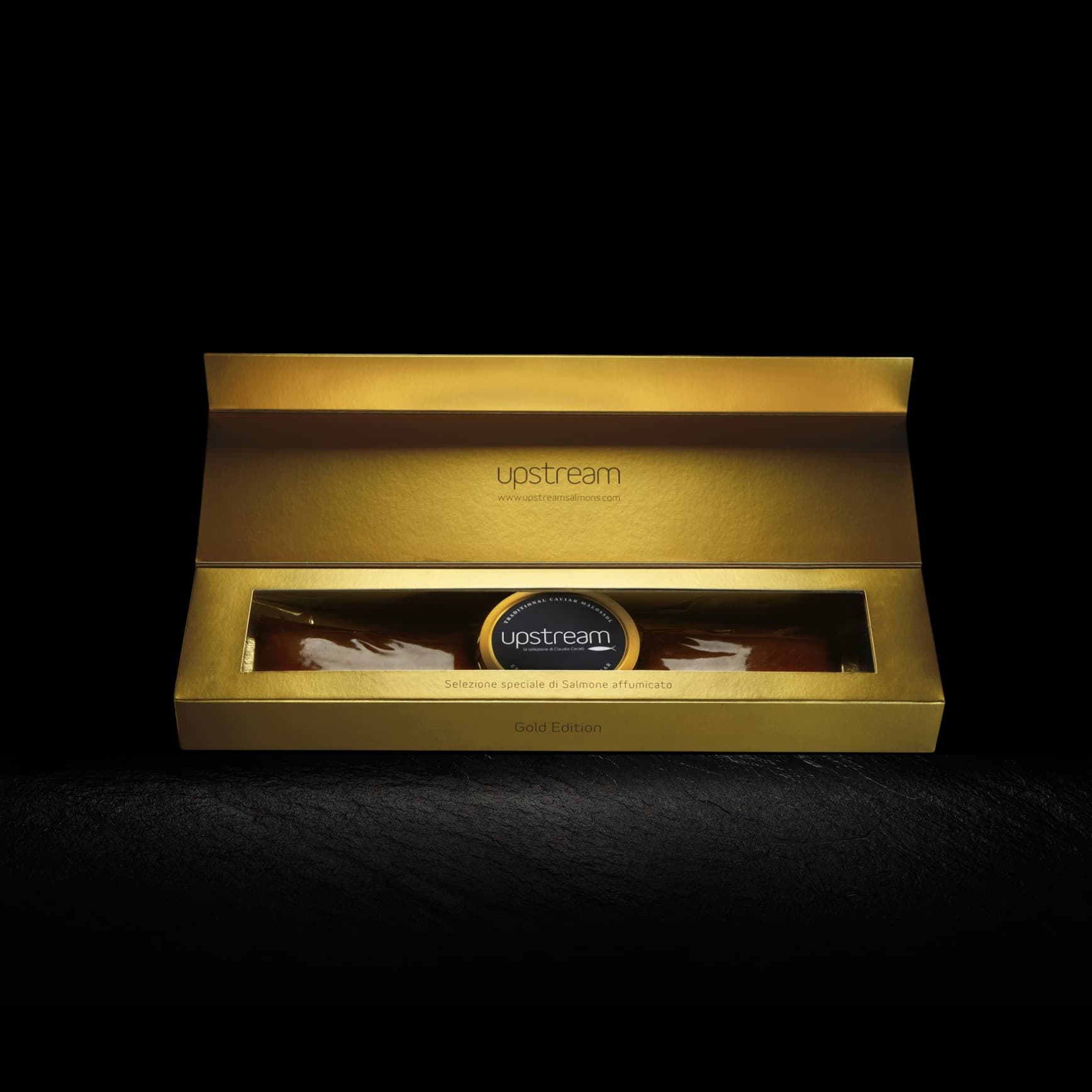 Gold Edition di salmone affumicato 250 g e Caviale